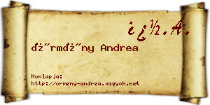Örmény Andrea névjegykártya